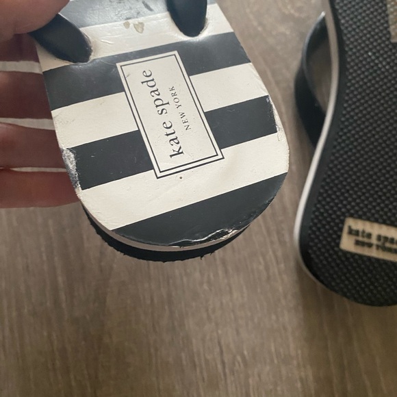 Kate Spade Black and White Striped Flip Flops - Picture 5 of 5
